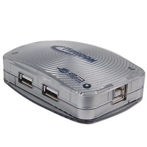 Typhoon Anubis 4-Port USB 2.0 Mini Hub (Silver Transparent)